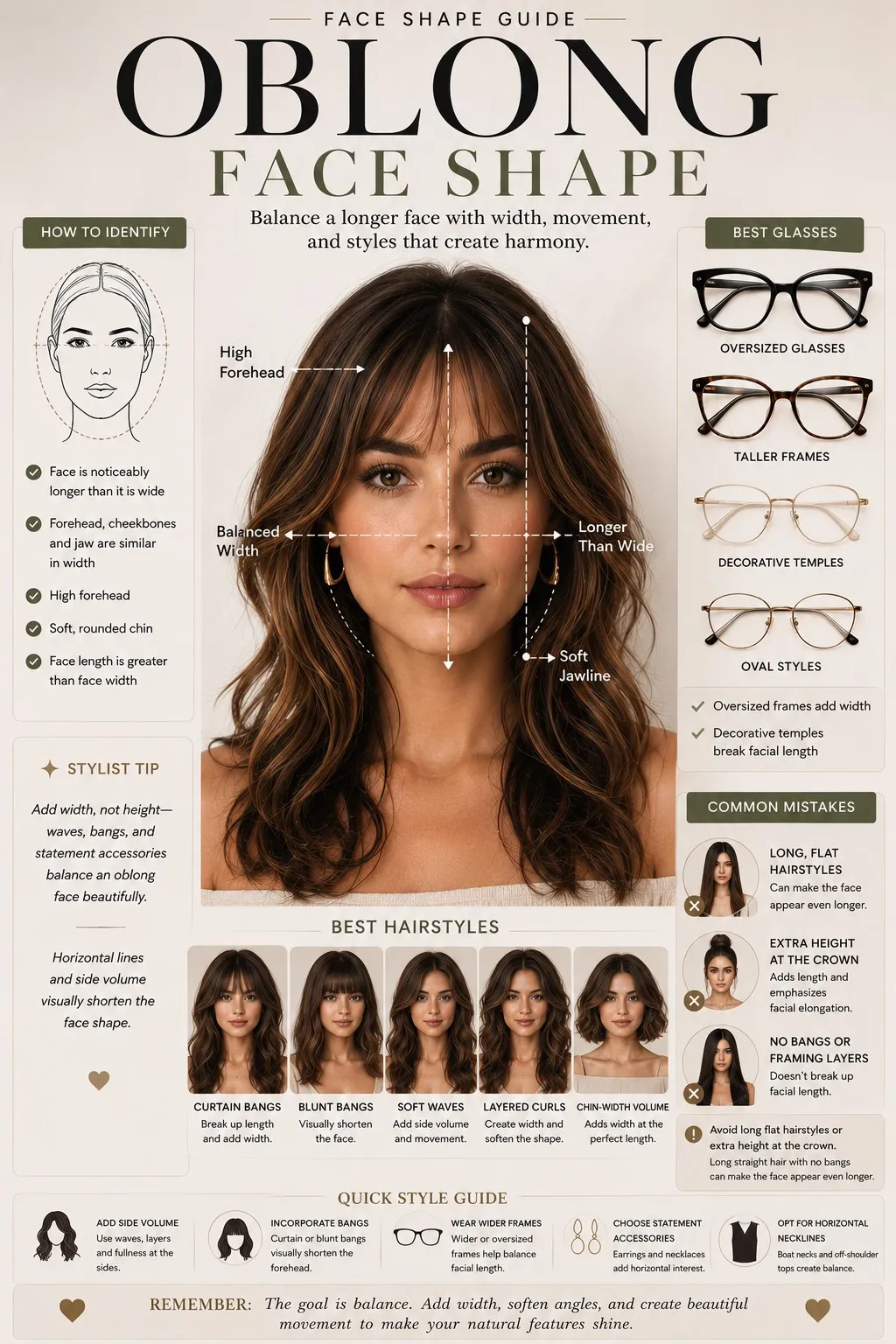 Oblong Face Shape Guide