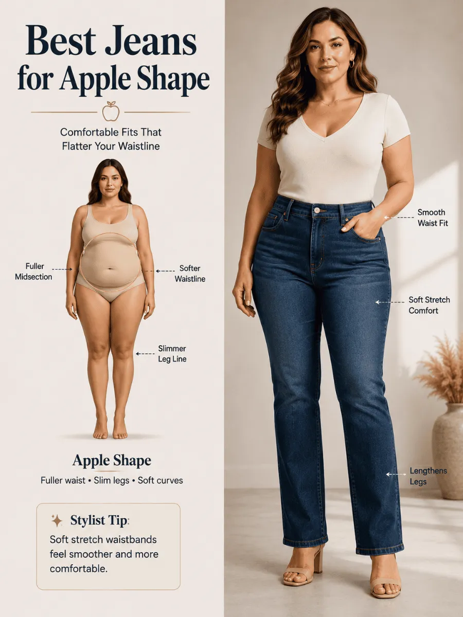Apple Shape Jeans Guide