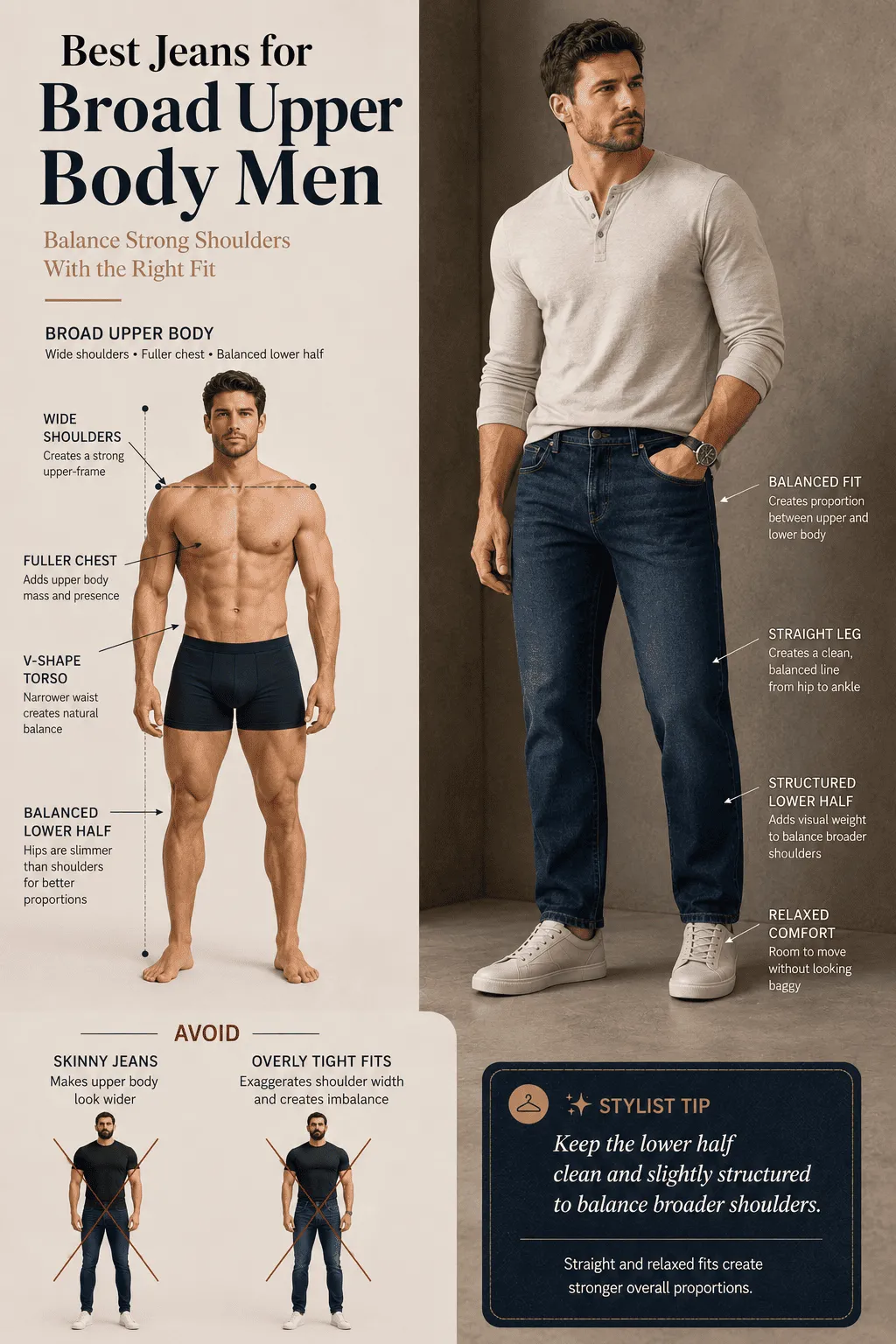 Broad Upper Body Jeans Guide