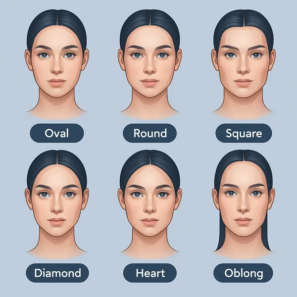 All 6 Face Shapes – Visual Comparison Guide