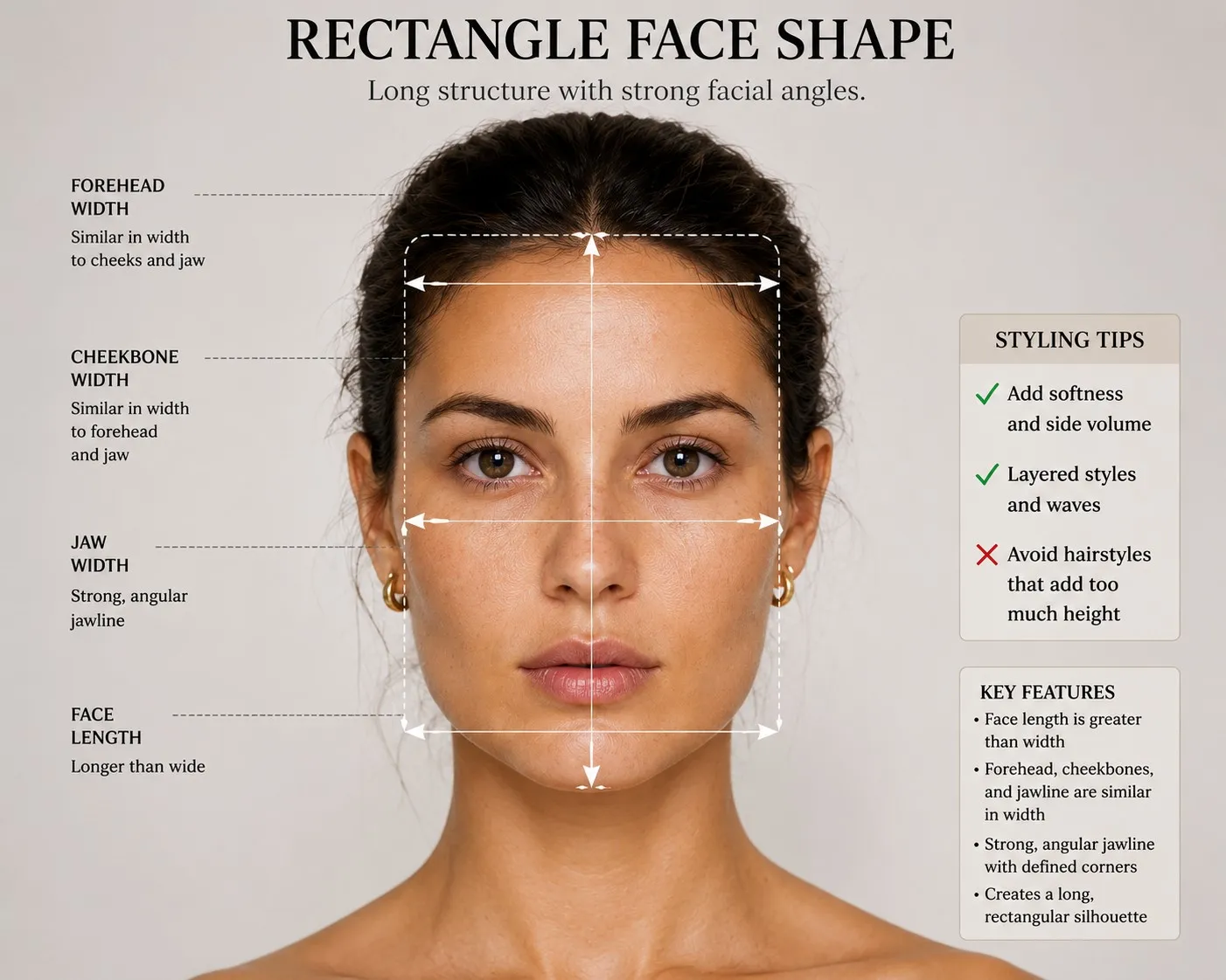Rectangle face shape illustration
