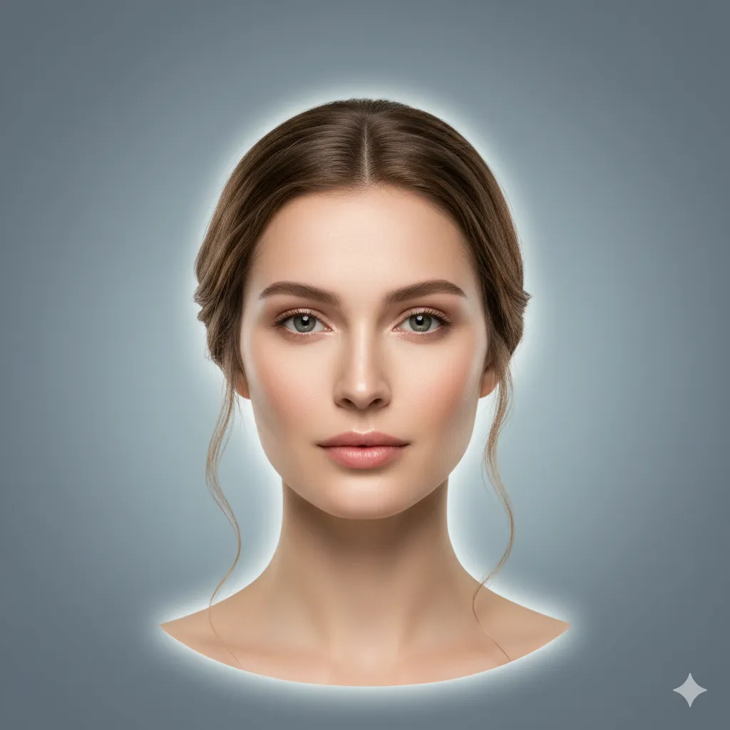 Square face shape illustration
