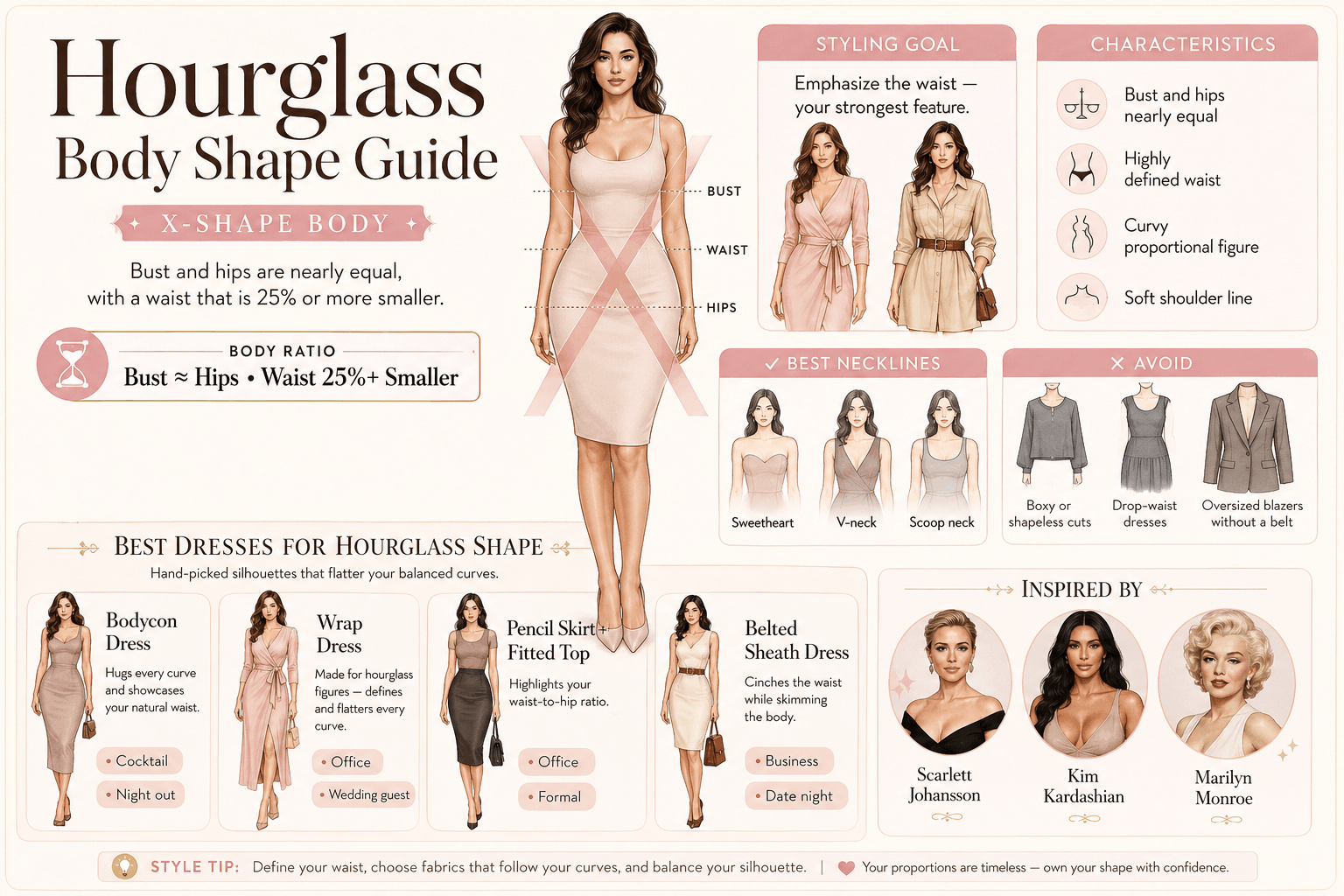 Hourglass Body Shape – Characteristics & Styling