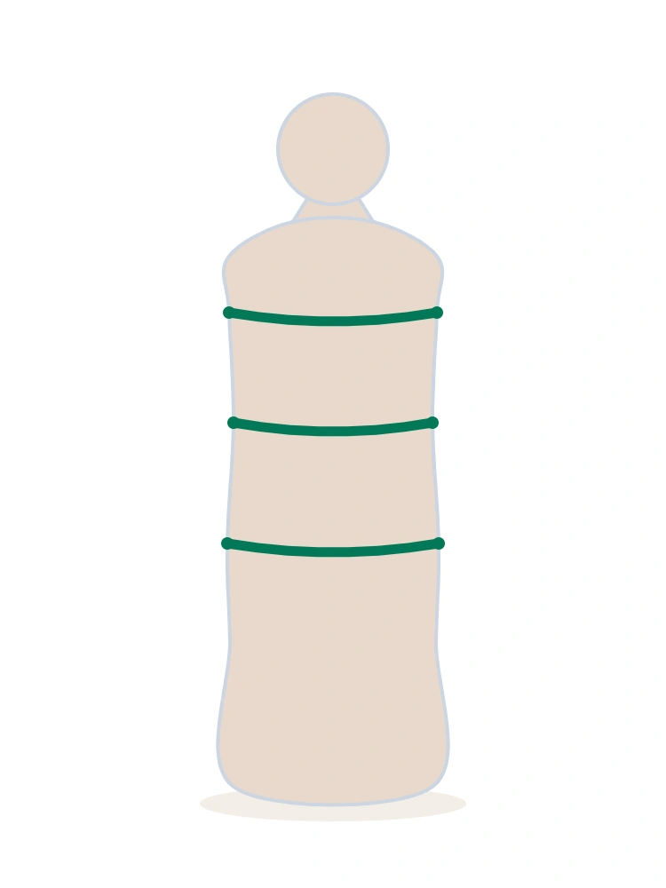 Rectangle silhouette, bust waist and hips close in measurement