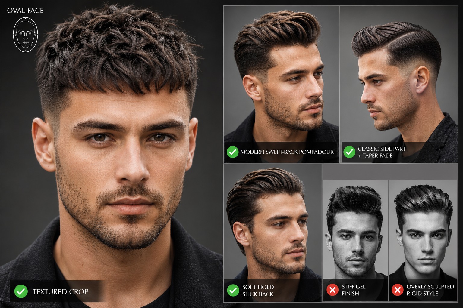Textured Crop or Swept-Back Pompadour men 1
