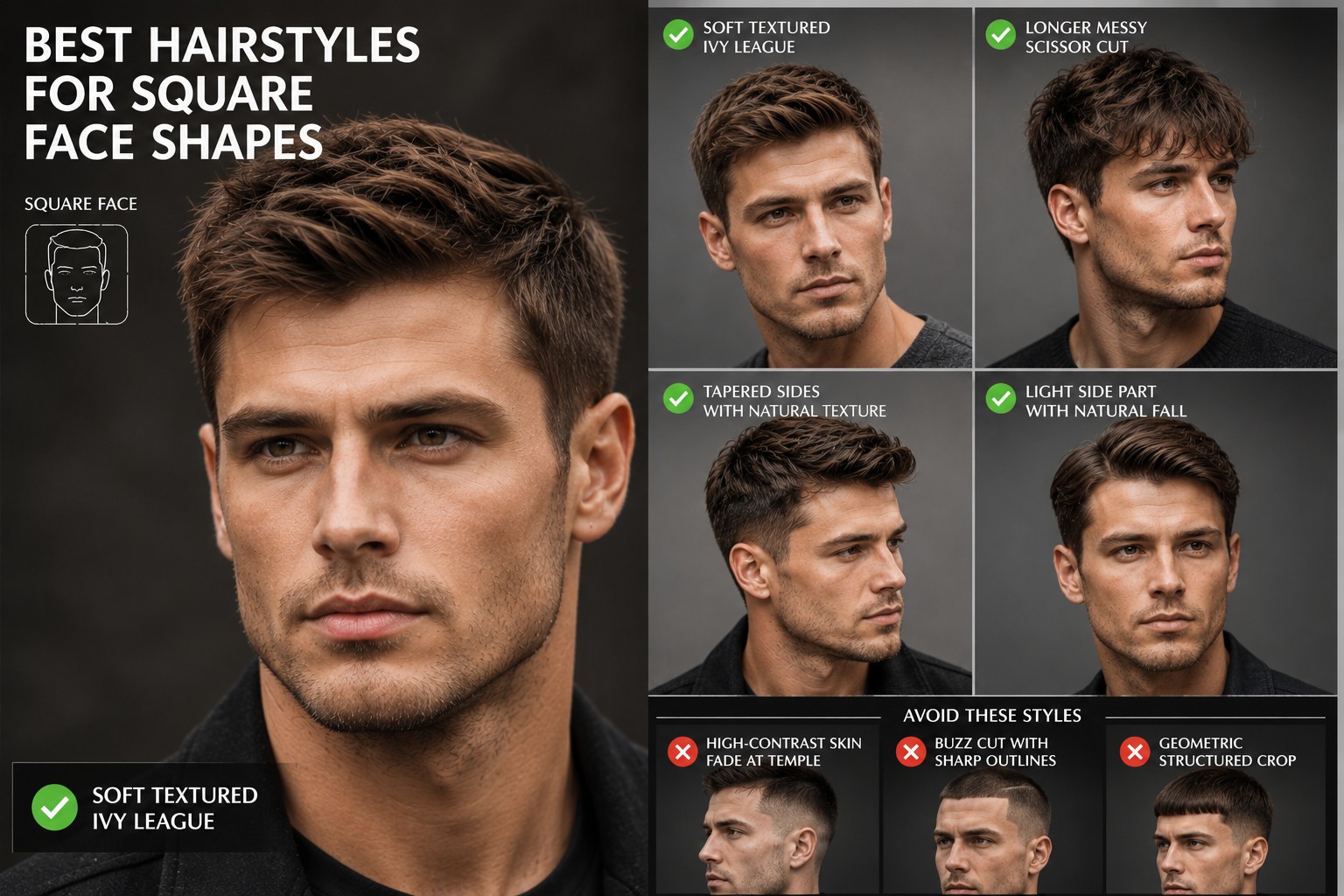 Soft Textured Ivy League or Classic Scissor Cut men 1